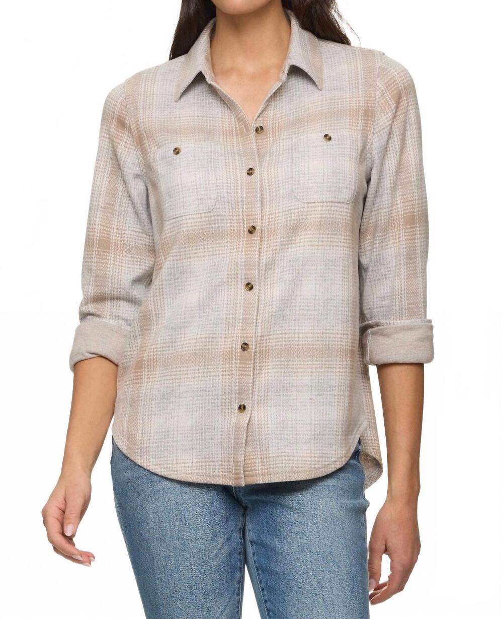 NEW FLAGS & ANTHEM lulu hero shirt in oatmeal and grey